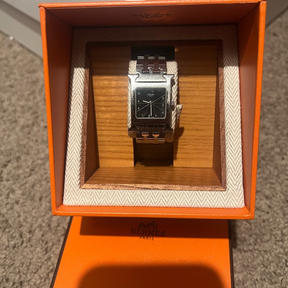 Silver and Black Men's Watch